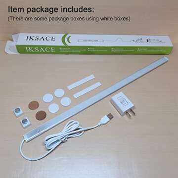 IKSACE LED Motion Sensor Under Cabinet Lights, 17 inch Plug in Closet Light, USB Corded LED Light Bar, Under Counter Lighting for Kitchen,Wardrobe,Sink,Workspace,Natural White (4000K)