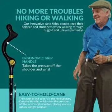 Campbell Posture Cane - Ergonomic Walking Stick for All Ages