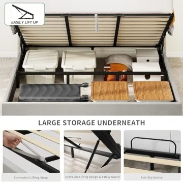 YITAHOME King Size Storage Bed with USB Ports and Headboard