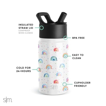 Simple Modern Kids Insulated Water Bottle with Straw Lid