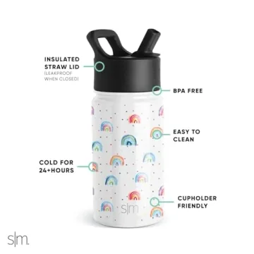 Simple Modern Kids Insulated Water Bottle with Straw Lid