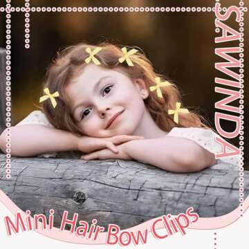 SAWINDA 20PCS Mini Hair Bows Gingham Craft Bow Hair Clips Yellow Bows for Hair Small Checkered Hair Bowknot Barrettes Cute Claw Clips Hair Ribbon Hair Clips Accessories for Teens and Girls