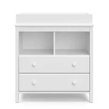 Stylish Storkcraft Alpine 2 Drawer Chest with Changing Topper