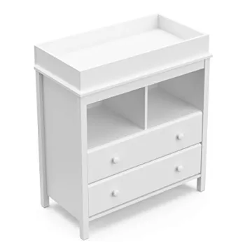 Stylish Storkcraft Alpine 2 Drawer Chest with Changing Topper