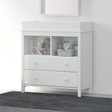 Stylish Storkcraft Alpine 2 Drawer Chest with Changing Topper
