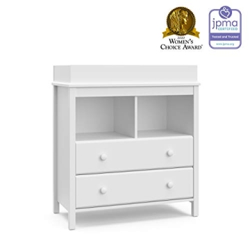 Stylish Storkcraft Alpine 2 Drawer Chest with Changing Topper