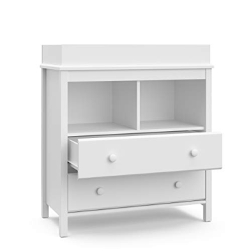 Stylish Storkcraft Alpine 2 Drawer Chest with Changing Topper