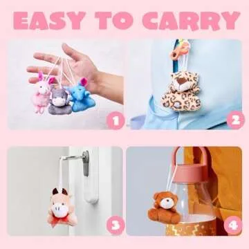 JOYIN 24 Packs Valentines Day Animal Plush Toy Party Favors Filled with Heart Boxes for Kids, KeyChain Plush Fidget Toy for Valentine's Classroom Gift Exchange, Party Game Prizes School Rewards