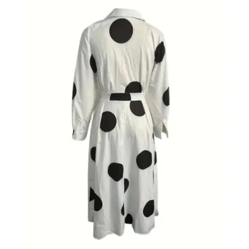 Womens Long Sleeve Vintage Dress with Pockets - Chic and Comfortable