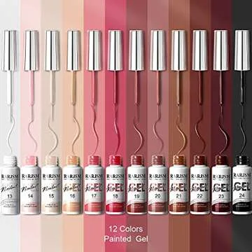RARJSM Nail Art Gel Liner Painting Polish Set 12 Colors Autumn Winter Brown Wine Red Collection,Pain...