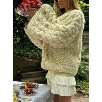 Shop Women's Casual Oversized Sweater in Y2K Style