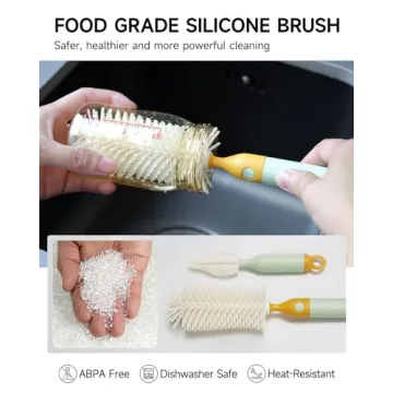 NAXYOO Travel Baby Bottle Brush Set with Drying Rack