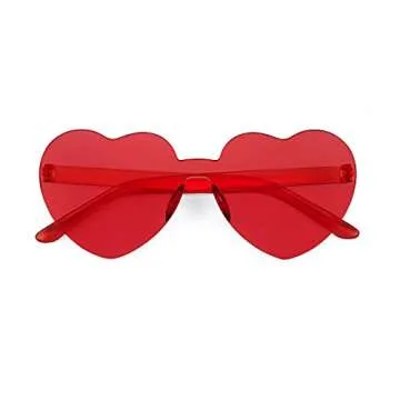FEISEDY Heart Shaped Sunglasses for Parties and Fun