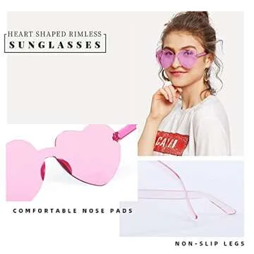 FEISEDY Heart Shaped Sunglasses for Parties and Fun