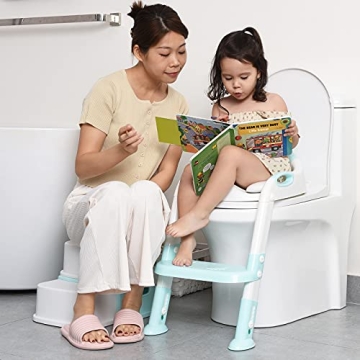 Adjustable Potty Training Seat with Step Stool - Safe & Foldable