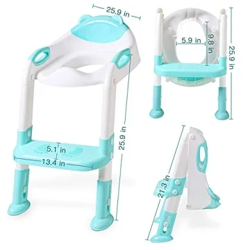 Adjustable Potty Training Seat with Step Stool - Safe & Foldable