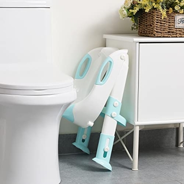 Adjustable Potty Training Seat with Step Stool - Safe & Foldable