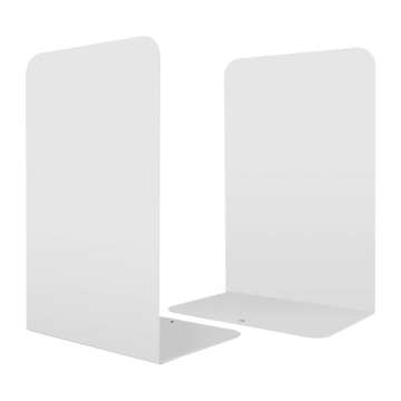2 Pcs White Metal Bookends 8.0 x 3.9 x 5.3 Inch, CBTONE Heavy Duty Premium Book Ends for Shelves, No...