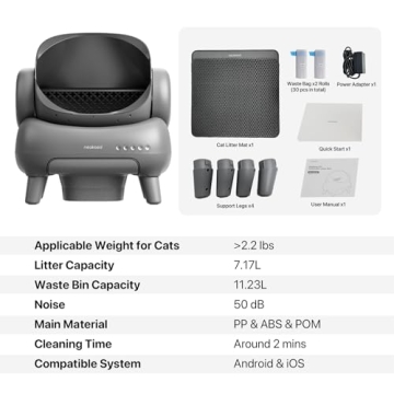 Automatic Cat Litter Box with APP Control & Trash Bags