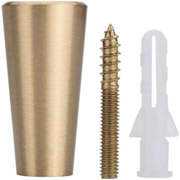 YANGQIHOME Pack of 4, Gold Brass Decorative Wall Hooks Towel Hook, Coat Hook Hangers Wall Mounted (Conical)