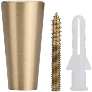 YANGQIHOME Pack of 4, Gold Brass Decorative Wall Hooks Towel Hook, Coat Hook Hangers Wall Mounted (Conical)