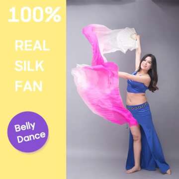 Nimiman Silk Belly Dance Fan Veils - Elegant Performance Accessory