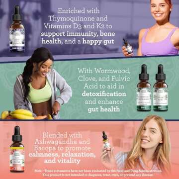 GuruNanda Total Wellness Boost with Liquid Ashwagandha, Black Seed Oil & GutCleanse - Helps with Immunity and Mind Care