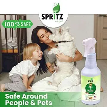 Spritz Organic Pest Control Spray – Ant and Roach Spray – 100% Natural Pests Repellent – Kills & Repells Ants and Roaches Instantly–Lemongrass Oil, and Cinnamon Oil – Safe for Kids and Pets – 16 oz
