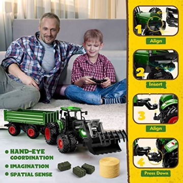 Uarzt RC Tractor Toy Set for Kids - Fun Birthday Gift!