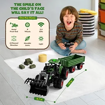 Uarzt RC Tractor Toy Set for Kids - Fun Birthday Gift!