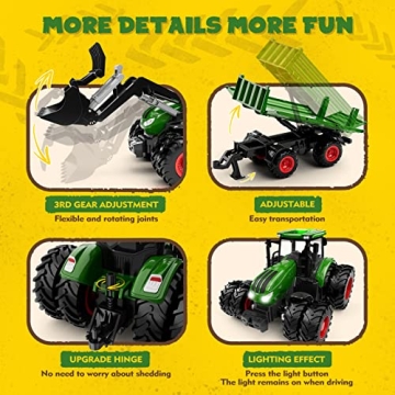 Uarzt RC Tractor Toy Set for Kids - Fun Birthday Gift!