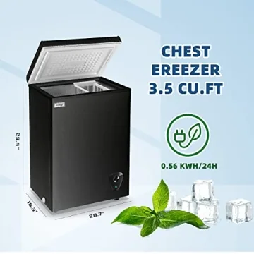 WANAI Mini Chest Freezer 3.5 Cu.Ft Adjustable