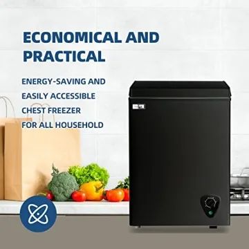 WANAI Mini Chest Freezer 3.5 Cu.Ft Adjustable