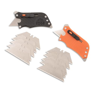 Outdoor Edge 2-Pack SlideWinder Utility Knife - Compact, Durable Multitool with Extra Blades