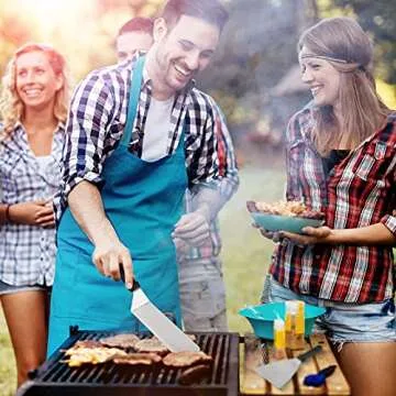 Overmont Griddle Accessories Tool Kit 9-Piece Professional Grill Spatula & Scraper Set Flipper Stainless Steel for Flat Top Grill Hibachi BBQ Camping Cooking Dishwasher Safe