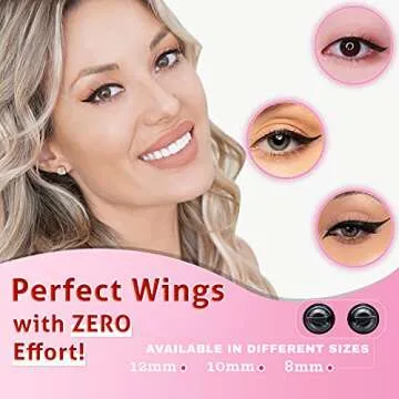 The Flick Stick Winged Eyeliner Stamp by Lovoir, Waterproof Make Up, Smudgeproof, Long Lasting Liquid Eye liner Pen, Vamp Style Wing, 2 Wingliner Pens (8mm Mini, Midnight Black)