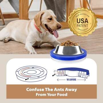 SoulThink® Ant Proof Cat Dog Bowl Tray - 2024 New Innovation Anti Ant Pet Food Dish Indoor No Chemical No Water Needed Different from Traditional Ant Trap (Royal Blue)