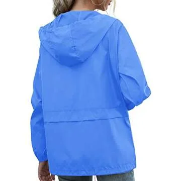 PESION Women's Lightweight Waterproof Windbreaker Jacket