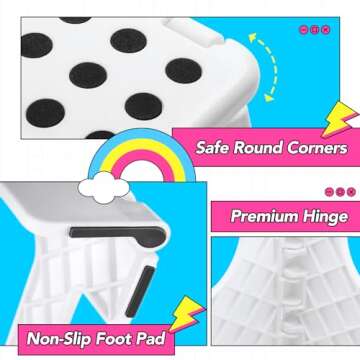 Delxo 11 Inch Folding Step Stool - Safe and Portable