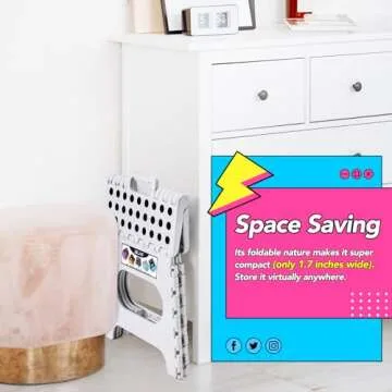 Delxo 11 Inch Folding Step Stool - Safe and Portable