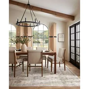 Loloi Magnolia Home Millie Collection Rug in Silver/Dove