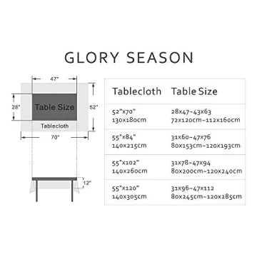 GLORY SEASON Rustic Tablecloth Farmhouse Blue Design 52x70