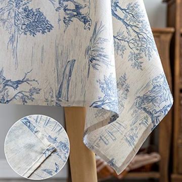 GLORY SEASON Rustic Tablecloth Farmhouse Blue Design 52x70