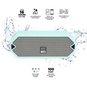 Altec Lansing - HydraJolt Wireless Bluetooth Speaker, Waterproof Portable Speakers with Built in Pho...