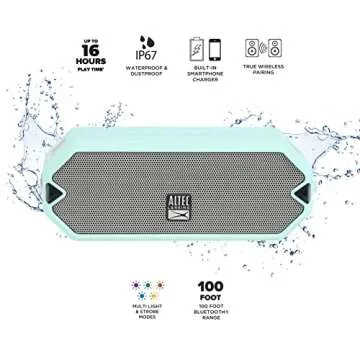 Altec Lansing - HydraJolt Wireless Bluetooth Speaker, Waterproof Portable Speakers with Built in Pho...