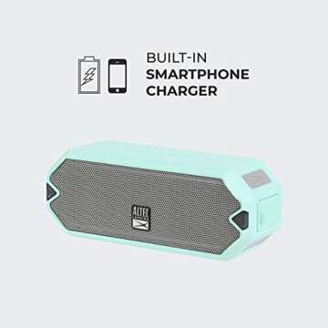 Altec Lansing - HydraJolt Wireless Bluetooth Speaker, Waterproof Portable Speakers with Built in Phone Charger and Lights, Everything Proof Outdoor, Shockproof, Snowproof, 16 Hours Playtime