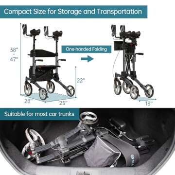 ELENKER Upright Walker for Seniors - Lightweight & Comfortable