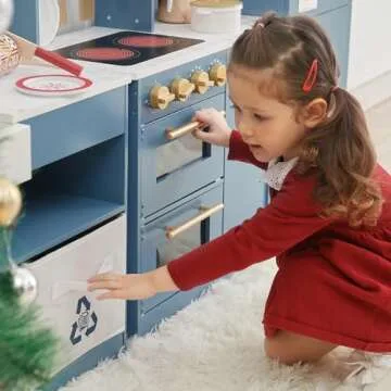 Teamson Kids Large Modular Play Kitchen - Blue & White