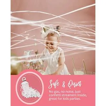 BATTIFE 10Pack Streamers Poppers - White Hand Throw Confetti Poppers, No Mess Paper Crackers for Birthday Wedding Party Celebrations, White