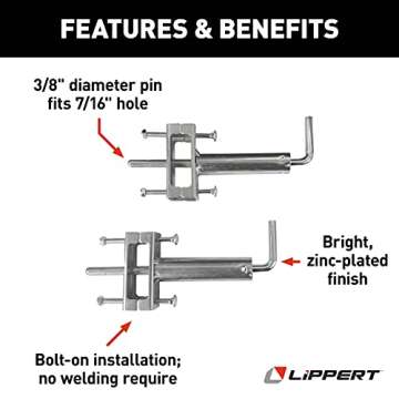 Lippert Components 308287 Quick Release Pull Pin for Fifth Wheel Landing Gear, Silver